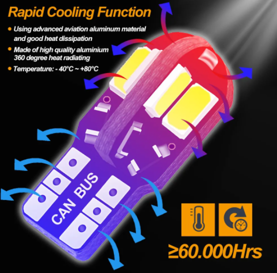    KEEN T10 LED Bulbs Canbus 5730 8SMD 12V LED Car Interior Map Dome Lights Parking Light Auto Signal Lamp W5W Bulbs