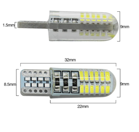    KEEN 12V T10 LED Park Lamps Auto Silicone W5W 3014 24smd Width Clearance Lights Interior Reading Light