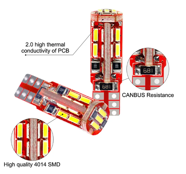 KEEN Error Free W5W 4014 19 leds Dome Instrument Interior Lamp Car Side Wedge Light Canbus Led Bulbs 194 168 T10