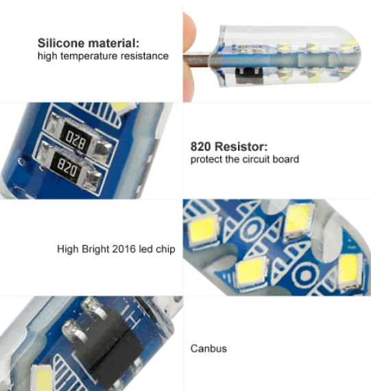  KEEN Factory Direct Sale Auto T10 2016 Led 12SMD Lighting Bulb Silicon Gel Interior Dome light Parking License Plate lamp W5W