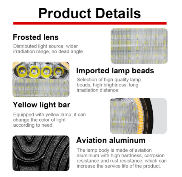 KEEN 4inch Round 72W Work Light with Angel Eye Halo Ring Ofroad LED Light Bar Truck Tractor Boat 4WD SUV ATV Fog Light Headlamp