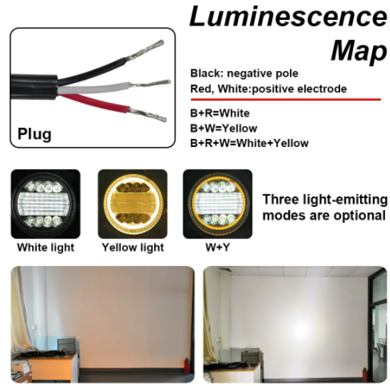 KEEN 4inch Round 72W Work Light with Angel Eye Halo Ring Ofroad LED Light Bar Truck Tractor Boat 4WD SUV ATV Fog Light Headlamp