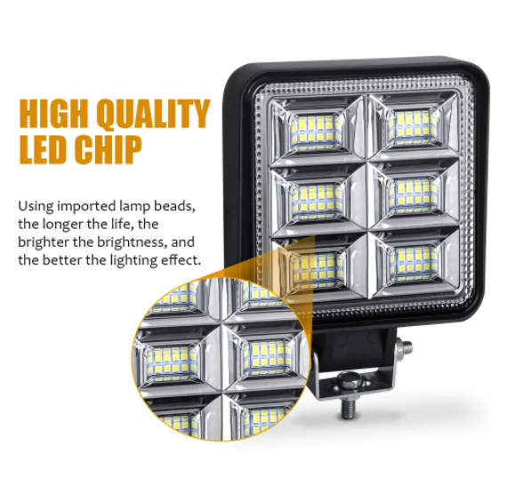 KEEN New Square 72W led Head Light For Truck Offroad Motorcycle Tractor Excavator Trailer SUV 12-60V Driving led Work Spot Lamp