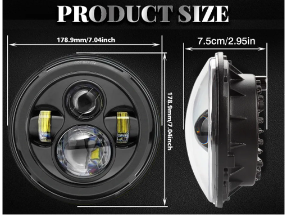 KEEN 7 inch Headlight for JEEP Wrangler 4x4 Truck SUV Pickup Offroad Work Light High/Low Beam Spot Flood led