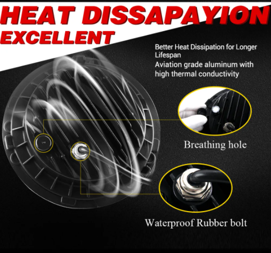 KEEN 7 inch Headlight for JEEP Wrangler 4x4 Truck SUV Pickup Offroad Work Light High/Low Beam Spot Flood led