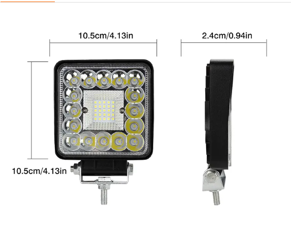  KEEN led 4 inch 123W LED Work Light Bar Offroad 4X4 Spotlight Flood Lamp For Car SUV ATV Truck Trailer Square Headlights