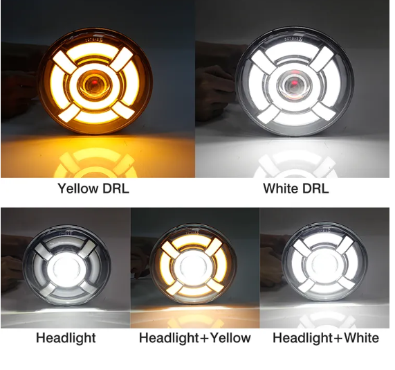  KEEN 7 Inch LED Halo Ring Headlight For JEEP Wran-gler Round Work Light Off Road Truck 4x4 Spotlight