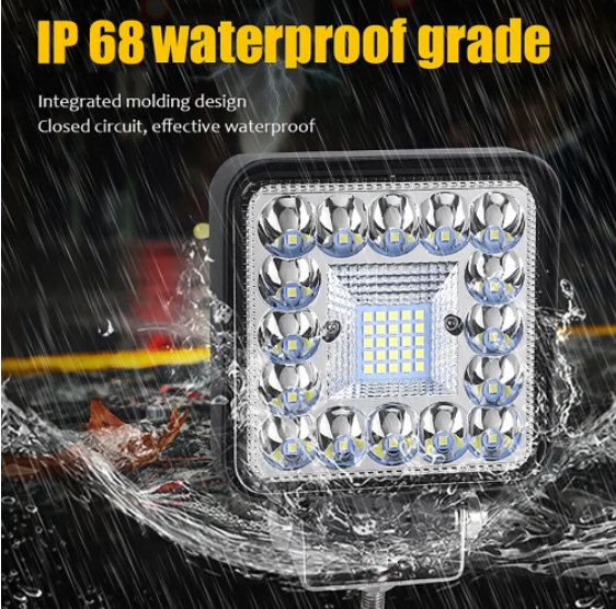  KEEN led 4 inch 123W LED Work Light Bar Offroad 4X4 Spotlight Flood Lamp For Car SUV ATV Truck Trailer Square Headlights