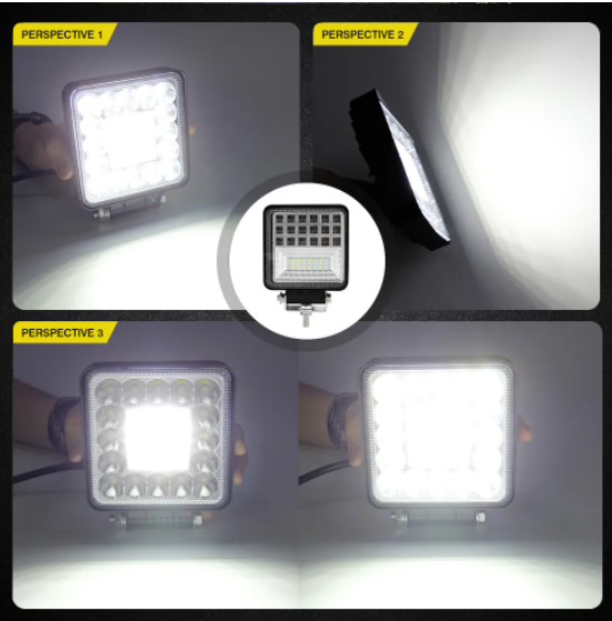  KEEN led 4 inch 123W LED Work Light Bar Offroad 4X4 Spotlight Flood Lamp For Car SUV ATV Truck Trailer Square Headlights