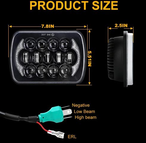  KEEN Led 7 inch LED Headlight for JEEP Wrangler 4x4 Truck OffRoad High low Beam Work Light White 6000K Headlamp