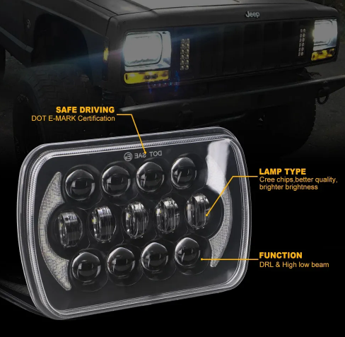  KEEN Led 7 inch LED Headlight for JEEP Wrangler 4x4 Truck OffRoad High low Beam Work Light White 6000K Headlamp