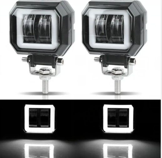  KEEN 20W Work Lamp with Angle Eye for Car Truck Motorcycle ATV SUV Halo Offroad Light Driving Headlight 12-24V LED