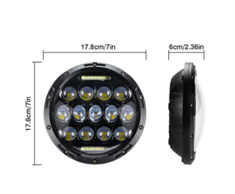 KEEN High Power 75W 4x4 Truck Jeep RV 12V-24V LED Work Light With Hi/Low Beam 7 Inch Led Headlight For Wrangler Fog Lamp