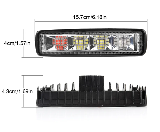 KEEN 72W Work Light Red and Blue Strobe Light Bar for Car 4x4 Off road Tractor Trailer SUV Spot Combo Lamp led Headlights