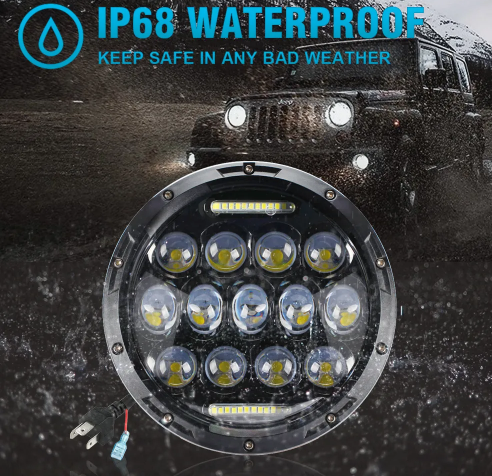 KEEN High Power 75W 4x4 Truck Jeep RV 12V-24V LED Work Light With Hi/Low Beam 7 Inch Led Headlight For Wrangler Fog Lamp