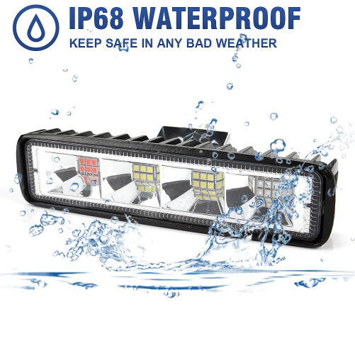 KEEN 72W Work Light Red and Blue Strobe Light Bar for Car 4x4 Off road Tractor Trailer SUV Spot Combo Lamp led Headlights