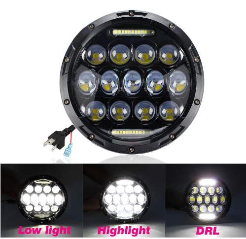 KEEN High Power 75W 4x4 Truck Jeep RV 12V-24V LED Work Light With Hi/Low Beam 7 Inch Led Headlight For Wrangler Fog Lamp