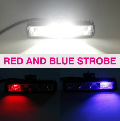 KEEN 72W Work Light Red and Blue Strobe Light Bar for Car 4x4 Off road Tractor Trailer SUV Spot Combo Lamp led Headlights