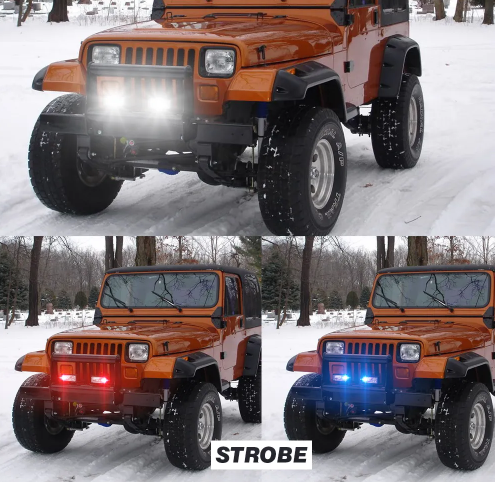 KEEN 72W Work Light Red and Blue Strobe Light Bar for Car 4x4 Off road Tractor Trailer SUV Spot Combo Lamp led Headlights