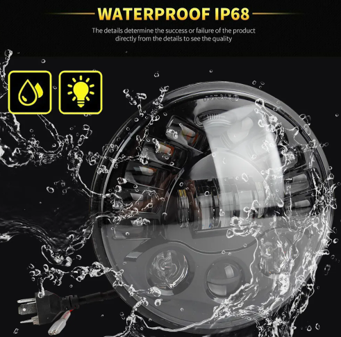 KEEN 7 inch Hi/Lo Beam led Headlight for Jeep Wrangler Offroad Harley Angel Eye Headlamp led DRL Amber Turn Signal Lamp 12-80v