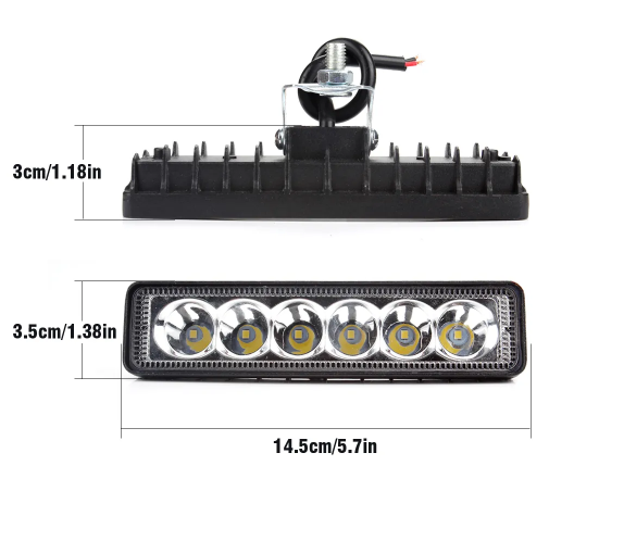 KEEN 6inch 18w Led Work Light Bar for Car Truck Trailer SUV ATV Led Head Lights Auto Flood Lamp Offroad vehicle Foglight