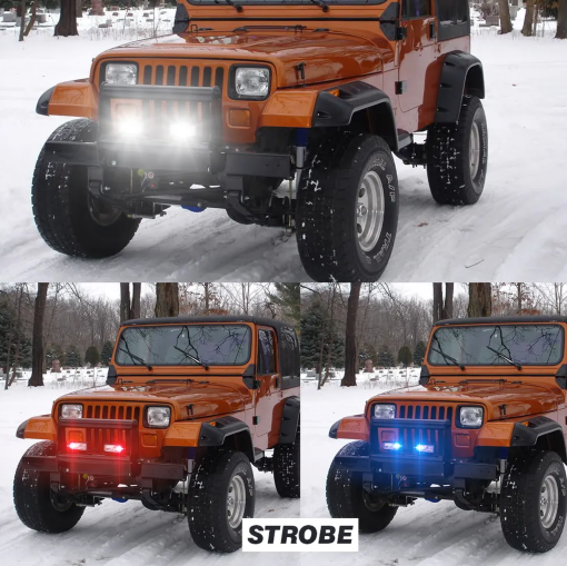 KEEN 12V-80V 36W Red and Blue Flashing Work Lamp for Truck ATV Motorcycle Fog Headlight Off Road Spot Lights Led Head Lights