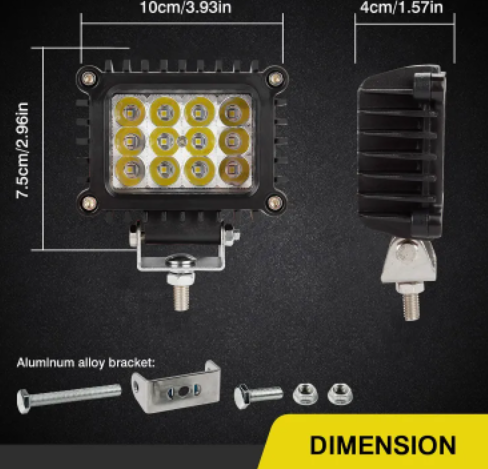KEEN 4 inch Led Work Light 36W Car Truck Driving Offroad Fog Lamp Trailer AYV SUV Vehicles Led Headlight 12-60V Spot Lamp
