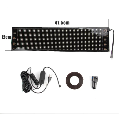 KEEN New App Control Rear Windshield Rhythm Lights DIY Text Decorative Panel Car Interior USB Rear Window Atmosphere Light