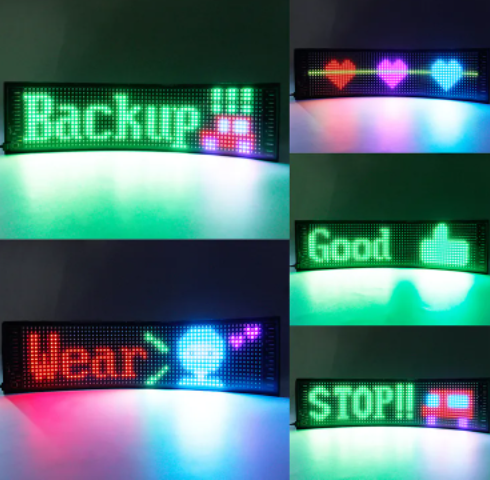 KEEN New App Control Rear Windshield Rhythm Lights DIY Text Decorative Panel Car Interior USB Rear Window Atmosphere Light