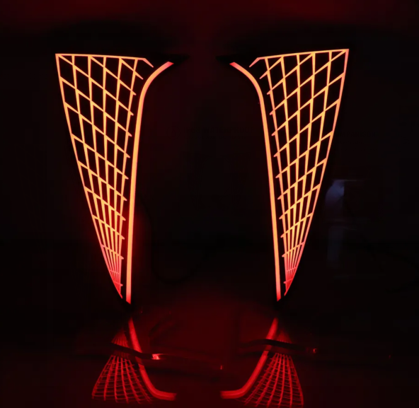 KEEN Car Rear Bumper Pillar Light for Toyota Granvia Sienna 2021 2022 2023 Tail Lamp with Flow Turn Signal Brake Stop Lights