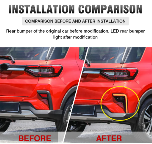 KEEN 12V Rear Bumper Light for Toyota Perodua Bezza Alra Ativa 2020-2022 Tail Lamp Flow Turn Signal Brake Reflector Lights