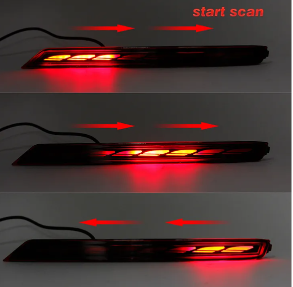  KEEN New Rear Bumper Reflector Light for Toyota Land Cruiser 2022 Start-scan Taillight with Flow Turn Signal Brake Parking Lamp