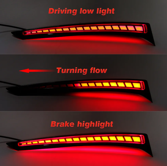 KEEN New Rear Bumper Reflector Light for Toyota Land Cruiser 2022 Start-scan Taillight with Flow Turn Signal Brake Parking Lamp