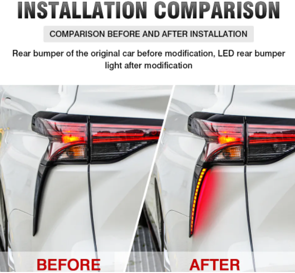 KEEN New Rear Bumper Reflector Light for Toyota Land Cruiser 2022 Start-scan Taillight with Flow Turn Signal Brake Parking Lamp