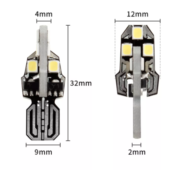 KEEN Car 12-24V LED T10 2835 194 168 Canbus No Error W5W 10SMD Reading Indicator Auto Parking Clearance Light Bulb
