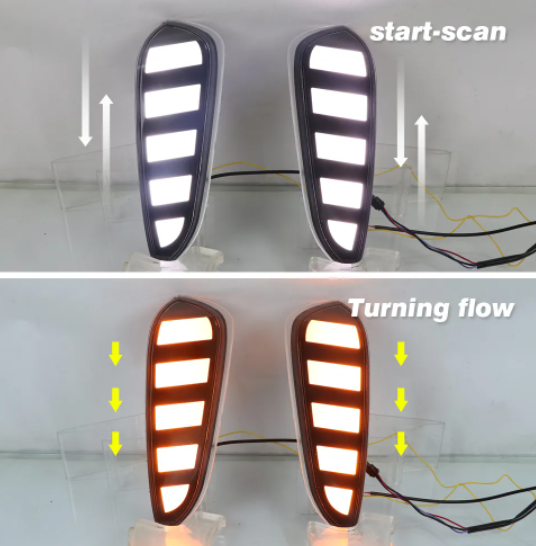 KEEN New Led DRL for Toyota BZ4X 2022 2023 Daylight Driving Fog Lights with Start-scan Flow Turn Signal Daytime Running Lamp