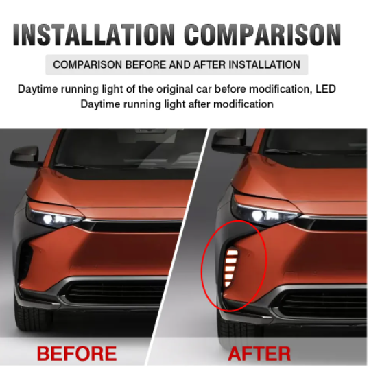 KEEN New Led DRL for Toyota BZ4X 2022 2023 Daylight Driving Fog Lights with Start-scan Flow Turn Signal Daytime Running Lamp