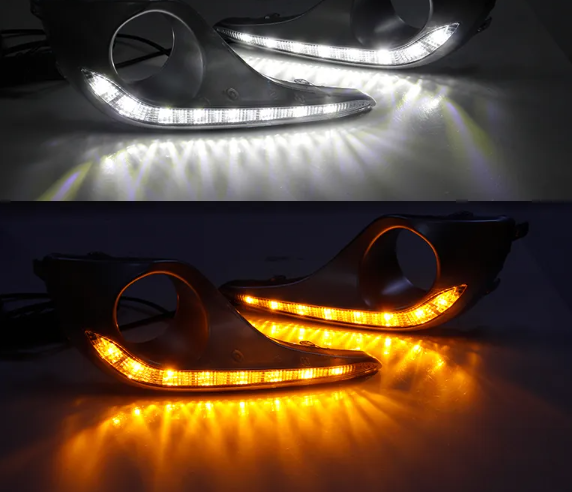 KEEN LED DRL for Toyota Highlander 2011 2012 2013 Daytime Running Lamp with Turn Signal Fog Lights Auto Headlights