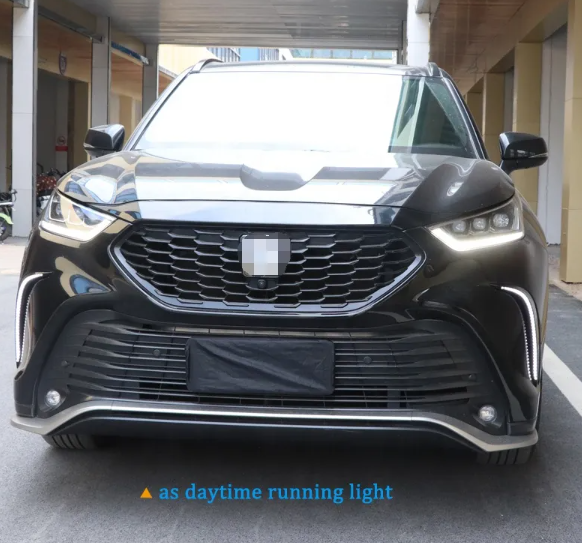 KEEN 12V led Daytime Running Light for Toyota Highlander XSE 2021 2022 Drl Flow Turning LED Auto Fog Lamp Daylight