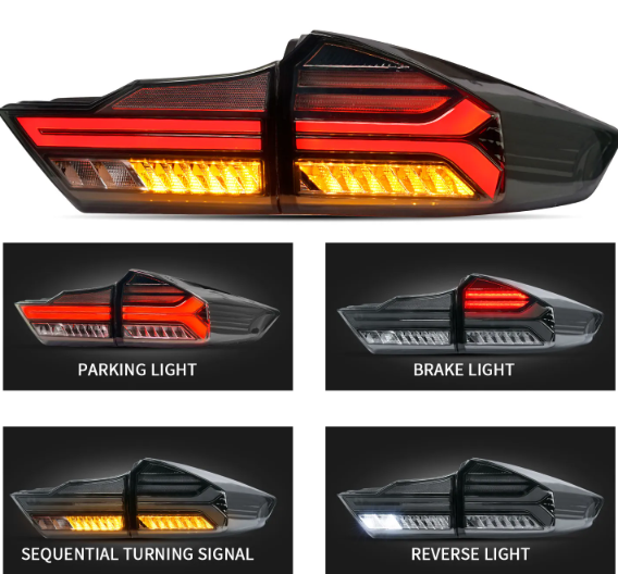 KEEN Car Led Tail Light Assembly for Honda City 2015-2017 2018 2019 Taillamp Brake Flow Turn Reverse Signal Taillight