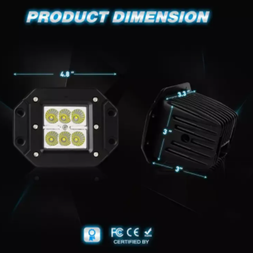  KEEN 5 inch 18W LED Headlight for 4X4 Tractor SUV ATV Truck Trailer Car Offroad Flush Mount Work Lights Spotlights