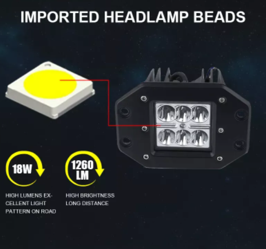  KEEN 5 inch 18W LED Headlight for 4X4 Tractor SUV ATV Truck Trailer Car Offroad Flush Mount Work Lights Spotlights
