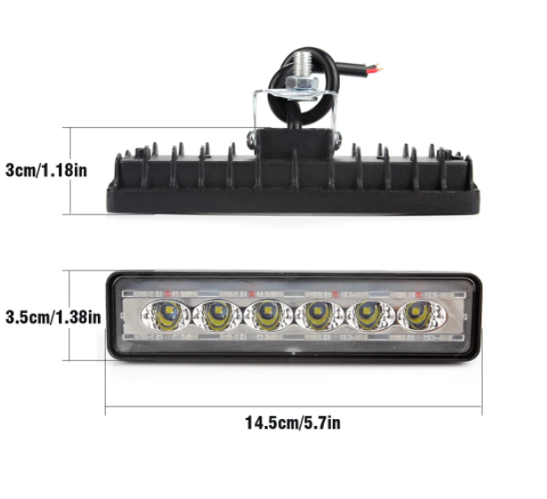 KEEN 18W Led Work Light Bar Red Blue White Flash Offroad Headlight Bars Spotlight ATV Truck Tractor Warning DRL Fog Lamp