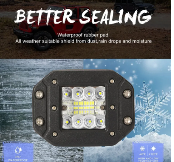 KEEN 5 inch LED Light 39W Flush Mount Led Work Light for 4x4 Off road ATV Jeep Tractor Offroad 12-36V Headlight Spot Flood Lamp