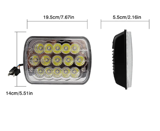 KEEN 7 Inch Square 45W LED Headlight for Jeep Wrangler Hi/low Beam Offroad Truck Car SUV ATV Work Lights 12-60V