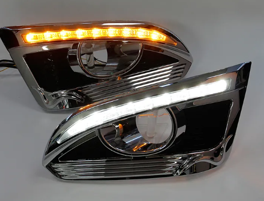 KEEN 12V Daytime Running Light for Chevrolet Captiva 2015-2017 Start-scan LED DRL Driving Fog Lamp with Yellow Flow Turning