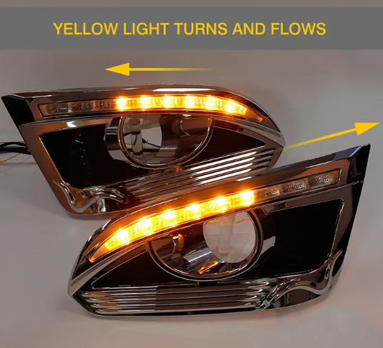 KEEN 12V Daytime Running Light for Chevrolet Captiva 2015-2017 Start-scan LED DRL Driving Fog Lamp with Yellow Flow Turning