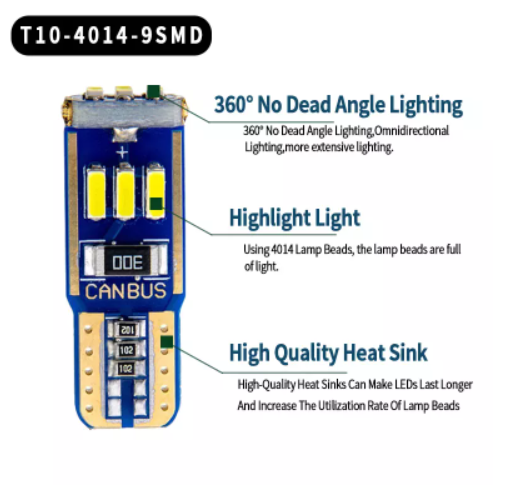 KEEN New Canbus Led T10 4014 9smd Light Bulb194 168 W5W Interior Dome Reading Lamp Clearance Lamp Car Width Parking Bulbs 