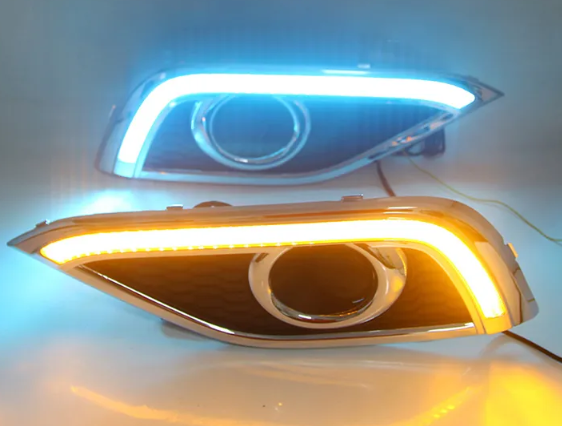 KEEN 12V Waterproof DRL for Honda CRV 2014-2016 LED Daytime Running Light With Amber Turn Signal Car Fog Lamp
