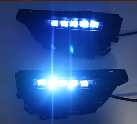   KEEN LED DRL For CRV 2021 With Turning Signal Light Fog Lamp three functions With Yellow/Blue Light Daytime Running Light